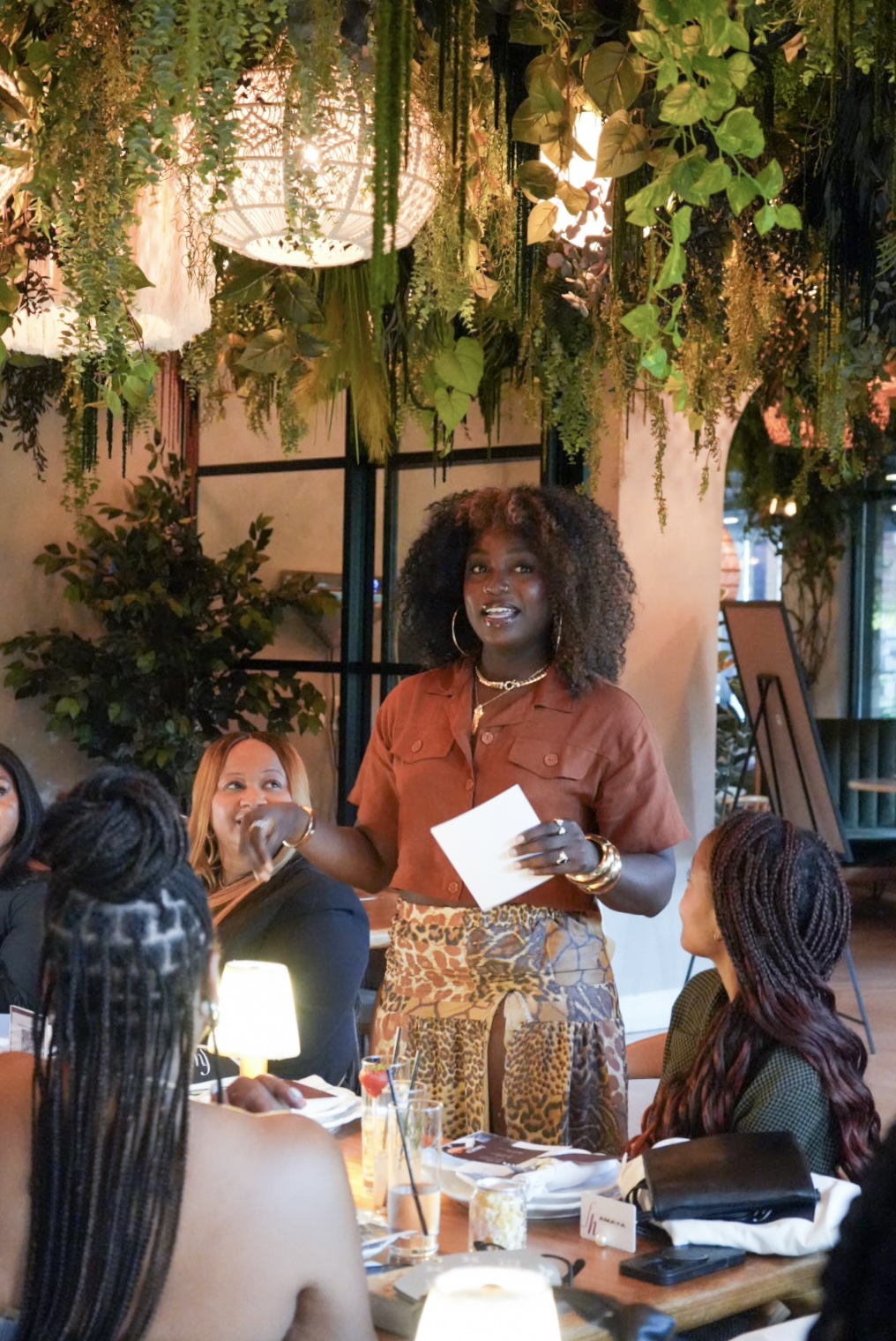 Founders in conversation at a FWDHer dinner